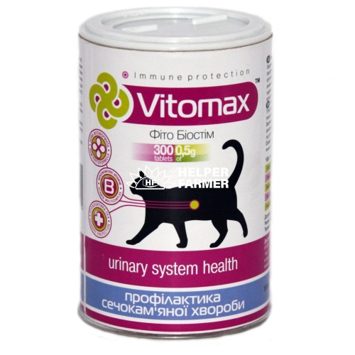 Витамины Vitomax 200114 для кошек против мочекаменной болезни, 300 таблеток Витамины Vitomax 200114 для кошек против мочекаменной болезни, 300 таблеток