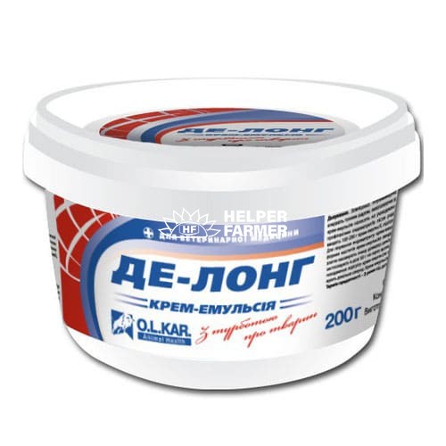 Крем-эмульсия Де-лонг (ДЛЯ ЖИВОТНЫХ) с декаметоксином, 200 г банка
