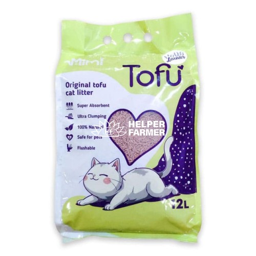 Наполнитель соевый для кошачьего туалета MiMi CAT TOFU с ароматом лаванды, 12 л
