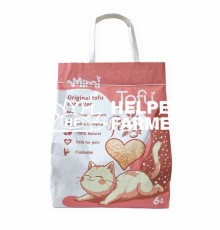 Соевый наполнитель для кошачьего туалета MiMi CAT TOFU с ароматом персика, 6 л