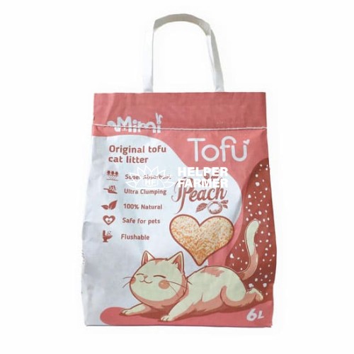 Соевый наполнитель для кошачьего туалета MiMi CAT TOFU с ароматом персика, 6 л