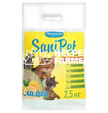 Наповнювач деревинний Природа Sani Pet Універсальний лимон, 2.5 кг