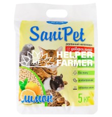 Наполнитель древесный Sani Pet Универсальный с ароматом лимон, 5 кг