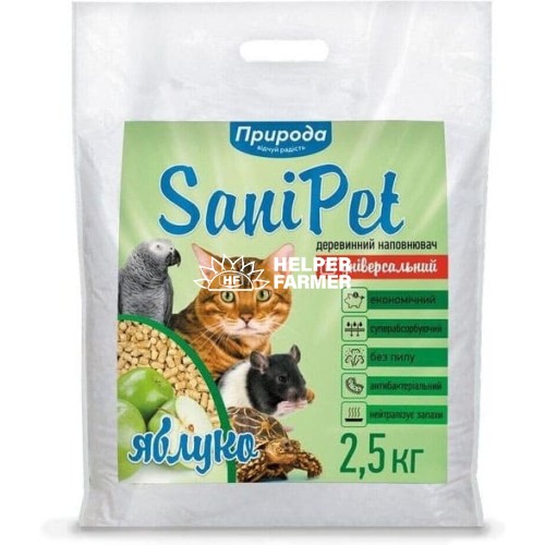 Наполнитель древесный Природа Sani Pet Универсальный яблоко, 2.5 кг