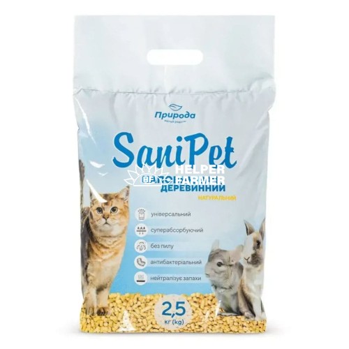 Наполнитель древесный Природа Sani Pet Универсальный, 2.5 кг