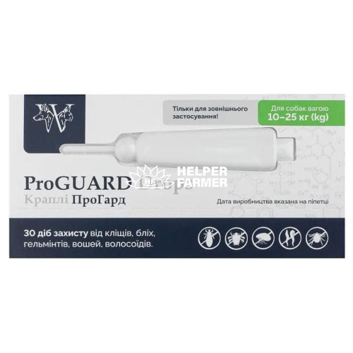 Краплі Дике Дитя ProGUAR для собак вагою від 10 до 25 кг 2 мл х 1 шт