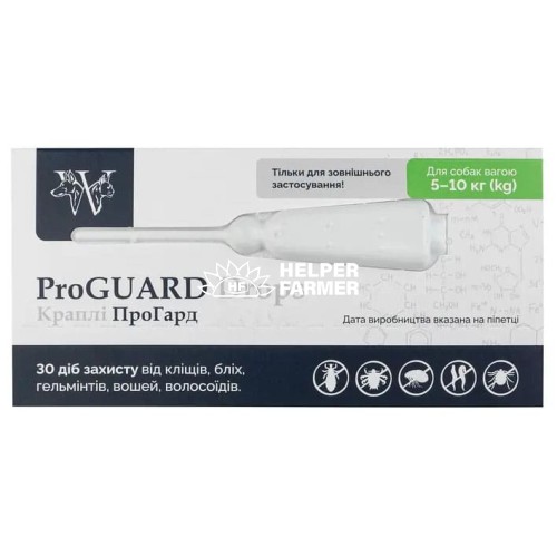 Капли Дикое Дитя ProGUAR для собак весом от 5 до 10 кг 1 мл (4 пипетки)