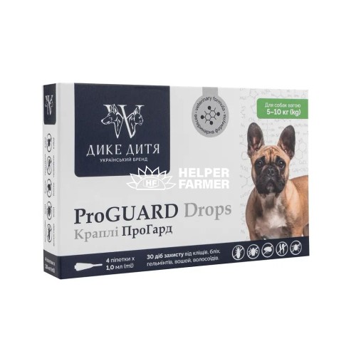 Краплі Дике Дитя ProGUAR для собак вагою від 5 до 10 кг 1 мл х 1 шт