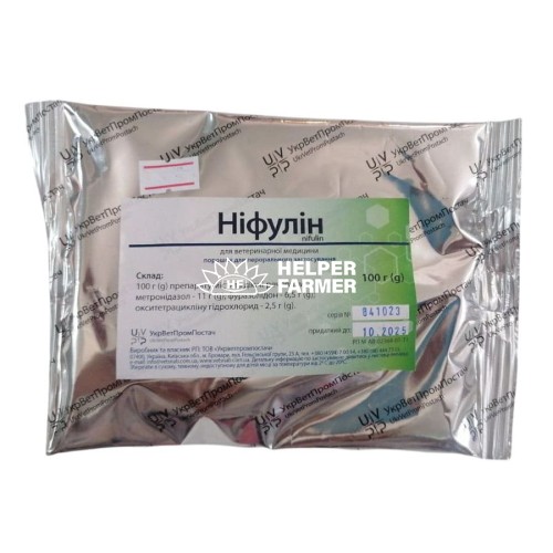Ніфулін (ДЛЯ ТВАРИН) порошок, 100 г Укрветпромпостач