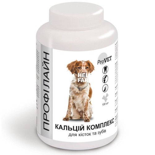 Кальцій Комплекс ProVET Profiline для кісток та зубів для собак, 100 таблеток Кальцій Комплекс ProVET Profiline для кісток та зубів для собак, 100 таблеток