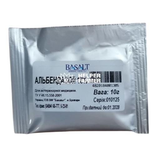 Альбендазол 10% (ДЛЯ ЖИВОТНЫХ) Basalte, 10 г Альбендазол 10% (ДЛЯ ЖИВОТНЫХ) Basalte, 10 г