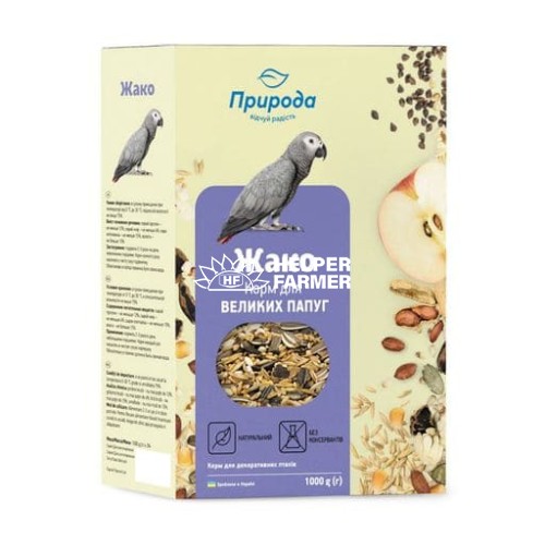 Корм для великих папуг Природа Жако, 1 кг