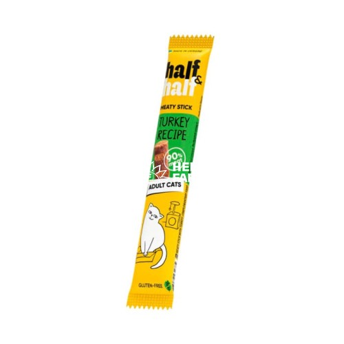 Лакомство HalfHalf мясные палочки для кошек с индейкой, 5 г Лакомство HalfHalf мясные палочки для кошек с индейкой, 5 г