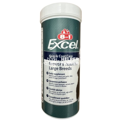 Пивные дрожжи 8in1 Excel Brewers Yeast Large Breed для собак больших пород, 80 таблеток Пивные дрожжи 8in1 Excel Brewers Yeast Large Breed для собак больших пород, 80 таблеток