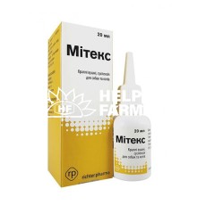 Мітекс краплі вушні для тварин, 20 мл