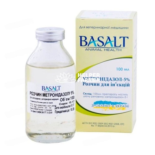 Метронідазол 5% (ДЛЯ ТВАРИН) розчин, 100 мл
