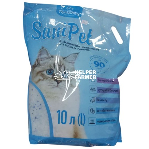 Наполнитель для кошачьего туалета Sani Pet силикалевый, 10 л Наполнитель для кошачьего туалета Sani Pet силикалевый, 10 л