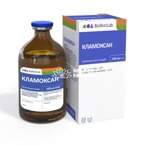 Кламоксан ін'єкційний антибактеріальний препарат для корів та свиней, 100 мл