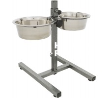 Стойка с мисками для собак Trixie 2,8 л + 2 миски/ø24см (высота 50 см)