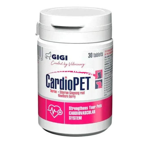 КардіоПет CardioPet GIGI для підтримки серця у собак та котів, 30 таблеток