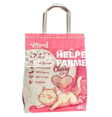 Соевый наполнитель для кошачьего туалета MiMi CAT TOFU с ароматом вишня, 6 л