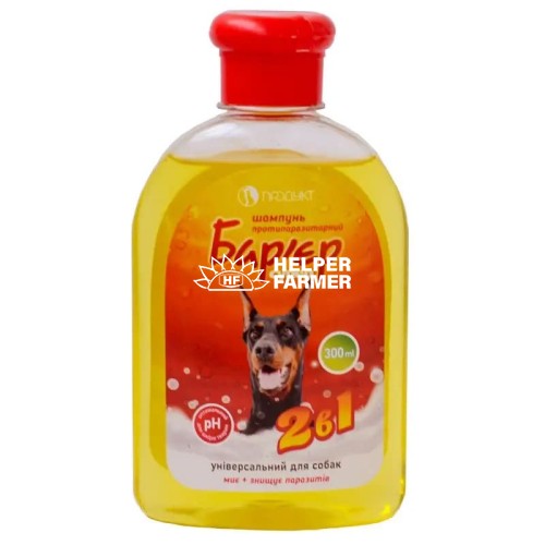 Шампунь для собак Барьер Супер 2в1 универсальный противопаразитарный, 300 мл