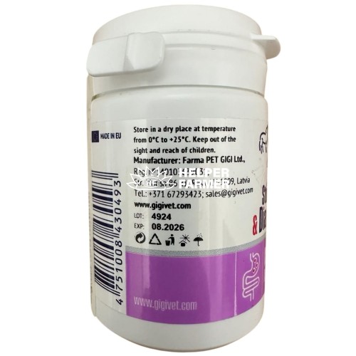 Витаминно-минеральная добавка Gigi Stomach Health & Diarrhea Stop для нормализации функций пищеварительной системы у собак и кошек, 60 таблеток