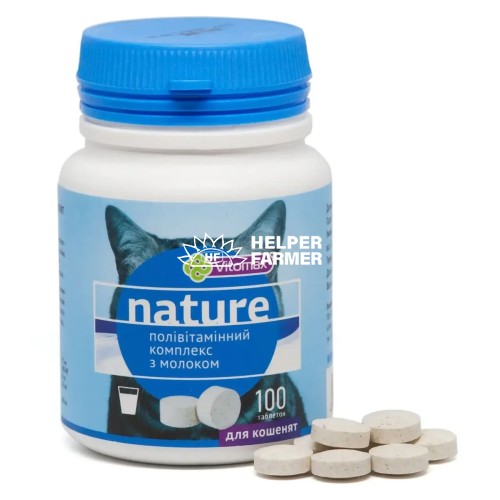 Полівітамінний комплекс Vitomax Nature для кошенят з молоком, 100 таблеток