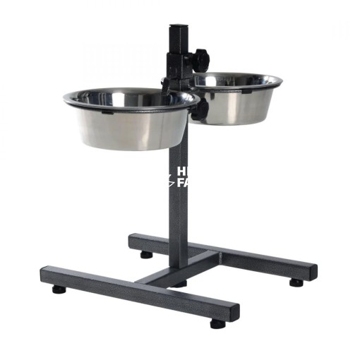 Миска для собак Trixie двойная на регулируемой подставке металлическая 20 см 1,8 л 2 шт.