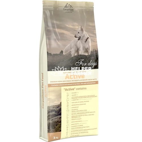Сухой корм для собак Carpathian Pet Food Active с курицей и лососем, 3 кг