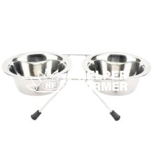 Подставка с мисками Agility из нержавеющей стали 180 мл 11 см 2 шт.