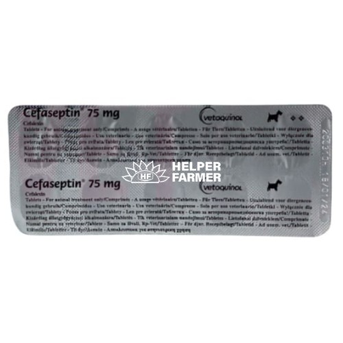Цефасептин 75 мг Vetquinol антибактеріальний препарат для котів та собак, 10 табл