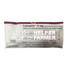 Цефасептин 75 мг Vetquinol антибактеріальний препарат для котів та собак, 10 табл