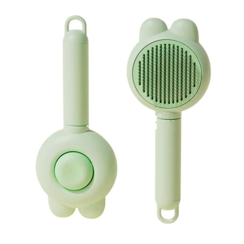 Самоочищающаяся пуходерка для кошек и собак Ginger 20*8 см "ушки" Розовая