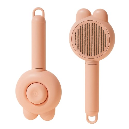 Самоочищающаяся пуходерка для кошек и собак Ginger 20*8 см "ушки" Желтая