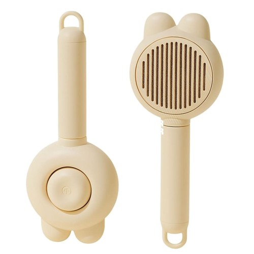 Самоочищающаяся пуходерка для кошек и собак Ginger 20*8 см "ушки" Желтая