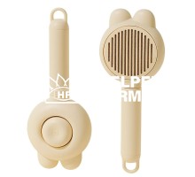 Самоочищающаяся пуходерка для кошек и собак Ginger 20*8 см "ушки" Желтая