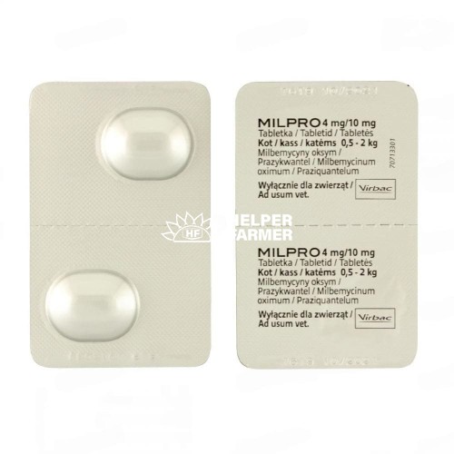 Милпро Virbac таблетки от глистов для кошек и котят до 2 кг, 4 мг/10 мг, 1 штука