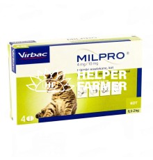 Милпро Virbac таблетки от глистов для кошек и котят до 2 кг, 4 мг/10 мг, 1 штука