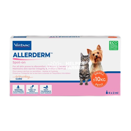 Аллердерм Спот-он Virbac Allerderm Spot-on капли для собак и кошек до 10 кг, 6 пипеток по 2 мл