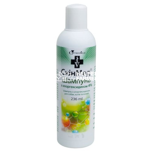 Шампунь для собак, кошек и лошадей СкинМед с 4% хлоргексидином, 236 мл