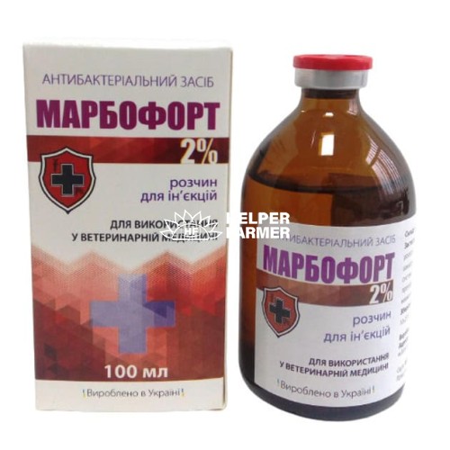 Розчин для ін'єкцій Фортіс-Фарма Марбофорт 2% антибактеріальний, 100 мл Розчин для ін'єкцій Фортіс-Фарма Марбофорт 2% антибактеріальний, 100 мл