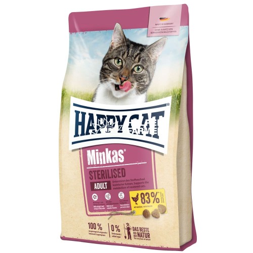 Happy Cat Minkas Sterilised Gefl Повнораціонний сухий корм з птицею для стерилізованих котів, 10 кг