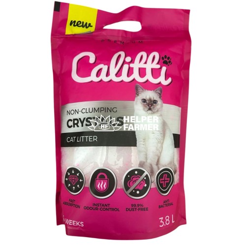 Наполнитель для кошачьего туалета Calitti Crystals Fresh blue силикалевый Горная свежесть blue, 3,8 л