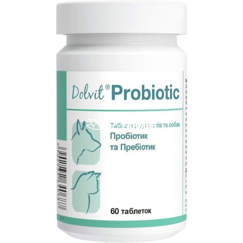 Долвіт Пробіотік Dolfos Dolvit Probiotic для собак і кішок проти дисбактеріозу, 60 таблеток Долвіт Пробіотік Dolfos Dolvit Probiotic для собак і кішок проти дисбактеріозу, 60 таблеток