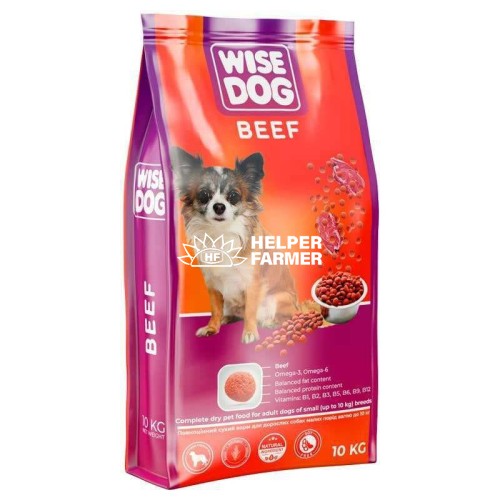 Сухой корм Wise Dog Beef для взрослых собак малых пород с говядиной, 10 кг