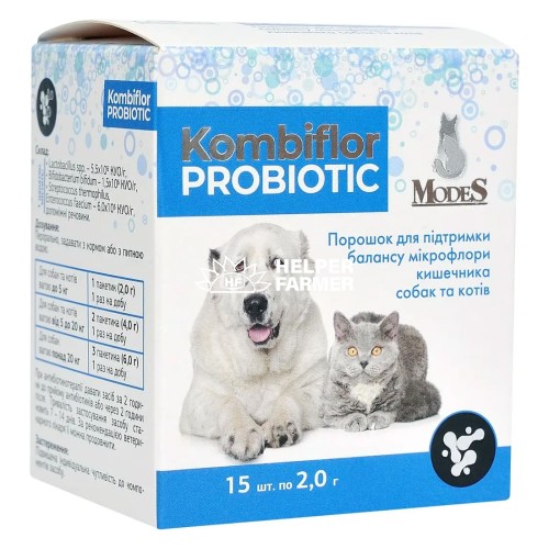 Комбифлора Пробиотик ModeS порошок для поддержания баланса микрофлоры кишечника собак и кошек по 2 г 1 пакетик