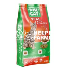 Wise Cat Телятина з домашньою птицею корм для котів, 1 кг (ваговий)