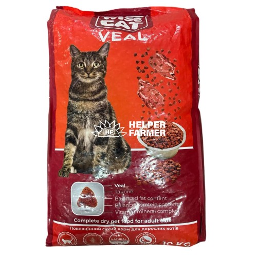 Корм для котів Wise Cat Veal телятина, 1 кг (ваговий)