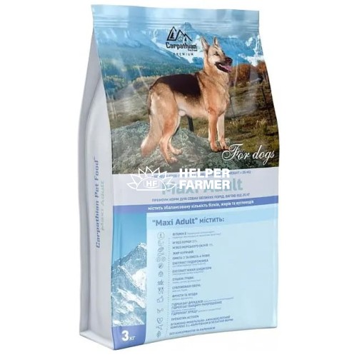 Сухой корм для взрослых собак больших пород Carpathian Pet Food Maxi Adult с курицей и морским окунем, 3 кг